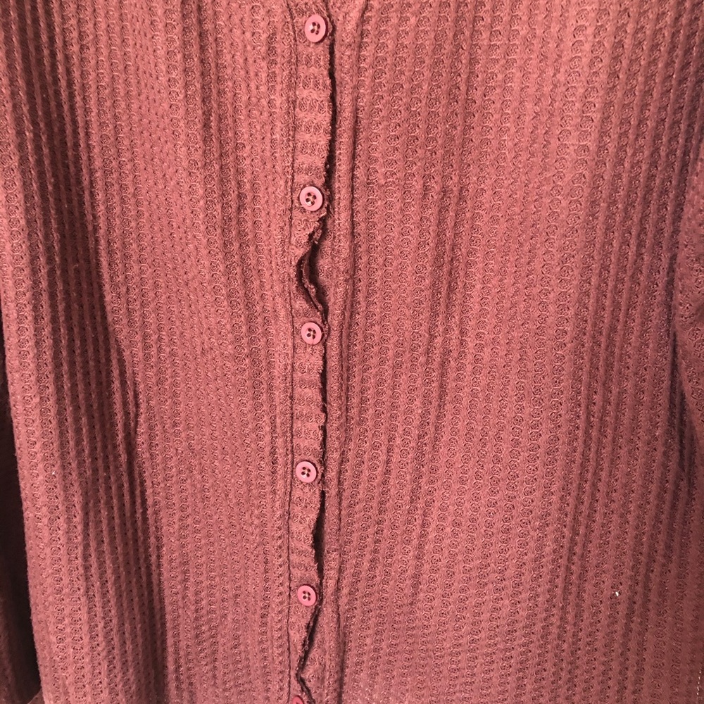 Rust waffle knit top - Picture 2 of 3
